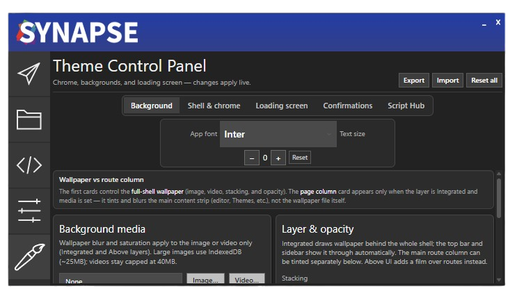 Synapse Blue - Theme Control